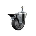 thumbnail image 1 of 4 Inch Thermo Rubber Wheel Swivel 7/16 Inch Grip Ring Stem Caster with Brake, 1 of 2