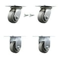 thumbnail image 1 of 4 Inch Thermoplastic Caster Set with Roller Bearing 2 Swivel Lock and 2 Rigid, 1 of 2