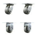 thumbnail image 1 of 4 Inch Thermoplastic Caster Set with Roller Bearings 2 Swivel 2 Rigid SCC, 1 of 2