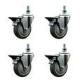 thumbnail image 1 of 4 Inch Thermoplastic Rubber 10MM Threaded Stem Caster Set with Brake, 1 of 2