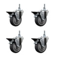 thumbnail image 1 of 4 Inch Thermoplastic Rubber 12MM Threaded Stem Caster Set with Brake, 1 of 2