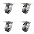 thumbnail image 1 of 4 Inch Thermoplastic Rubber Caster Set with Ball Bearings and Swivel Locks SCC, 1 of 2