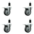 thumbnail image 1 of 4 Inch Thermo Rubber Swivel 1-3/8 Inch Expanding Stem Caster Set Brake, 1 of 2