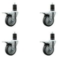 thumbnail image 1 of 4 Inch Thermo Rubber Swivel 1-5/8 Inch Expanding Stem Caster Set Brake, 1 of 2