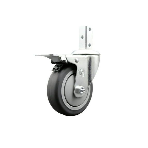 4 Inch Thermoplastic Rubber Swivel 3/4 Inch Square Stem Caster Total Lock Brake