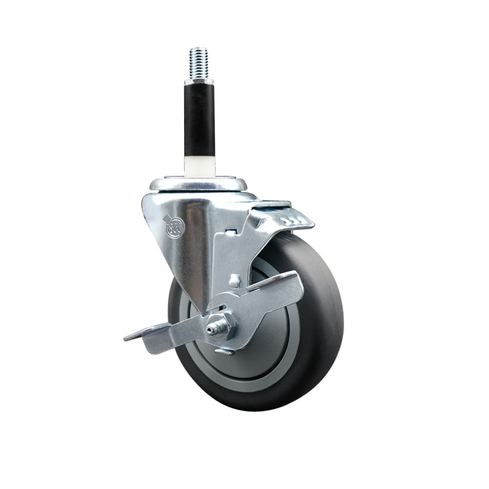 4 Inch Thermoplastic Rubber Swivel 7/8 Inch Expanding Stem Caster with ...