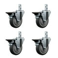 thumbnail image 1 of 4 Inch Thermoplastic Rubber Swivel 7/8 Inch Square Stem Caster Set with Brake, 1 of 2