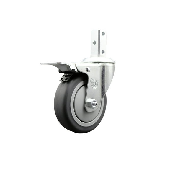 4 Inch Thermoplastic Rubber Swivel 7/8 Inch Square Stem Caster Total Lock Brake