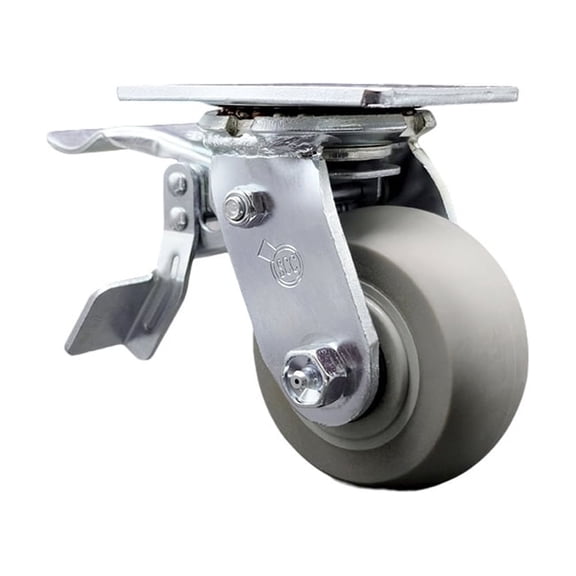 4 Inch Thermoplastic Rubber Swivel Caster with Ball Bearing and Total Lock Brake