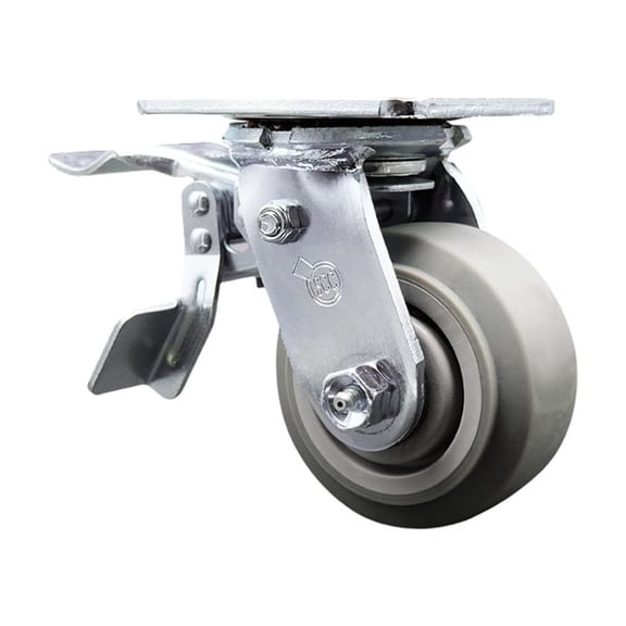 4 Inch Thermoplastic Rubber Swivel Caster with Ball Bearing and Total Lock Brake