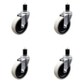 thumbnail image 1 of 4 Inch Thermoplastic Rubber Wheel 1-5/8 Inch Expanding Stem Caster Set of 4 SCC, 1 of 2