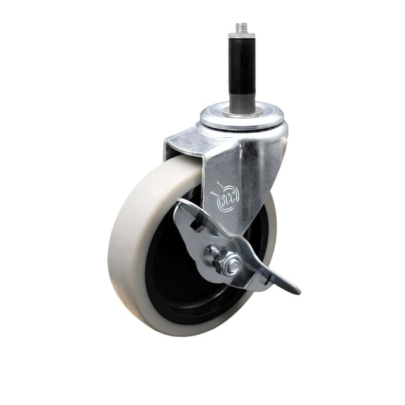 4 Inch Thermoplastic Rubber Wheel 1 Inch Expanding Stem Caster with Brake