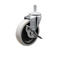 thumbnail image 1 of 4 Inch Thermoplastic Rubber Wheel 10mm Threaded Stem Caster with Brake SCC, 1 of 3