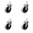 thumbnail image 1 of 4 Inch Thermoplastic Rubber Wheel 3/8 Inch Threaded Stem Caster Set of 4 SCC, 1 of 2
