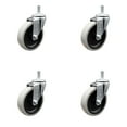 thumbnail image 1 of 4 Inch Thermoplastic Rubber Wheel 5/16 Inch Threaded Stem Caster Set of 4 SCC, 1 of 2