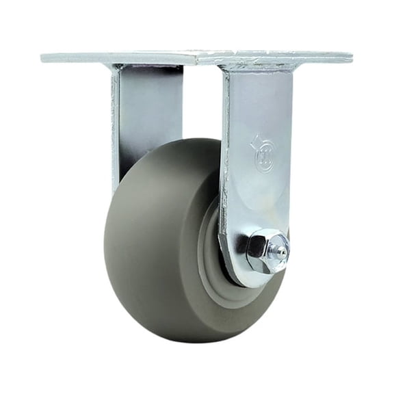 4 Inch Thermoplastic Rubber Wheel Rigid Caster with Ball Bearing Service Caster