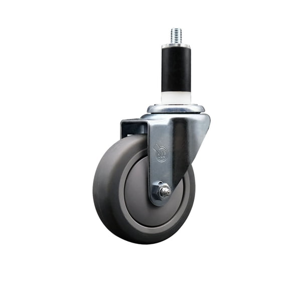 4 Inch Thermoplastic Rubber Wheel Swivel 1-3/8 Inch Expanding Stem Caster SCC