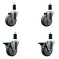 thumbnail image 1 of 4 Inch Thermo Rubber Wheel Swivel 1-3/8 Inch Expanding Stem Caster Set 2 Brakes, 1 of 2