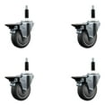 thumbnail image 1 of 4 Inch Thermoplastic Rubber Wheel Swivel 3/4 Inch Expanding Stem Caster Set SCC, 1 of 2