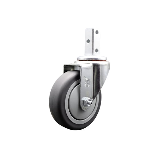 4 Inch Thermoplastic Rubber Wheel Swivel 7/8 Inch Square Stem Caster SCC