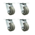 thumbnail image 1 of 4 Inch Thermoplastic Rubber Wheel Swivel Caster Set with Ball Bearings SCC, 1 of 2
