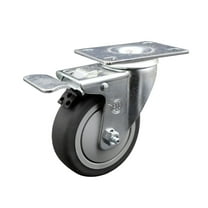 4 Inch Thermoplastic Rubber Wheel Swivel Top Plate Caster with Total Lock Brake