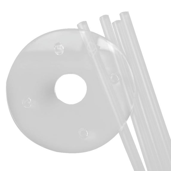 4 Inch Transparent Stacking Cake Support Kit, Reusable Cake Separator with 4 Rods and Plate, Idealfor Multi-Layer Cake Display and Stable Tiered Structure.
