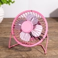 thumbnail image 1 of 4 Inch USB Desk Fan, [ Small Quiet Powerful Metal Fan ] USB Powered Portable Fan, Strong Airflow& 360°Rotation Personal Table Cooling Fan for Home Office- Pink, 1 of 2