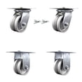 thumbnail image 1 of 4 Inch V Groove Semi Steel Caster Set with Ball Bearing 2 Swivel Lock 2 Rigid, 1 of 2
