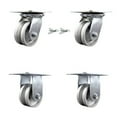 thumbnail image 1 of 4 Inch V Groove Semi Steel Caster Set with Roller Bearing 2 Swivel Lock 2 Rigid, 1 of 2