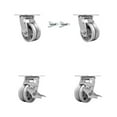 thumbnail image 1 of 4 Inch V Groove Semi Steel Caster Set with Roller Bearings 2 Swivel Lock 2 Brake, 1 of 2