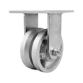 thumbnail image 1 of 4 Inch V Groove Semi Steel Wheel Rigid Caster with Roller Bearing Service Caster, 1 of 2
