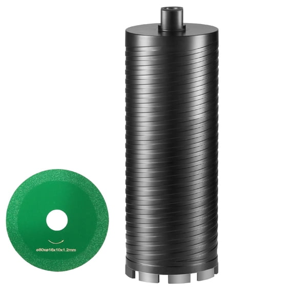 4 Inch Wet Dry Diamond Core Drill Bit Brick Block Concrete Pilot Bit Adapter Saw Blade 9.5 Depth 5/8-11 Thread Laser Welding