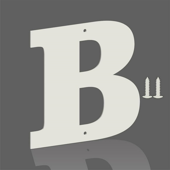 4 Inch White Metal Letters, Modern Metal House Address Letters and Numbers for Outside Signs, Outdoor Mailbox Numbers, for Door, Apartment, Office, Home Use(Letter B)
