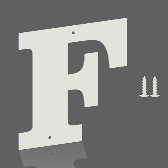 4 Inch White Metal Letters, Modern Metal House Address Letters and Numbers for Outside Signs, Outdoor Mailbox Numbers, for Door, Apartment, Office, Home Use(Letter F)