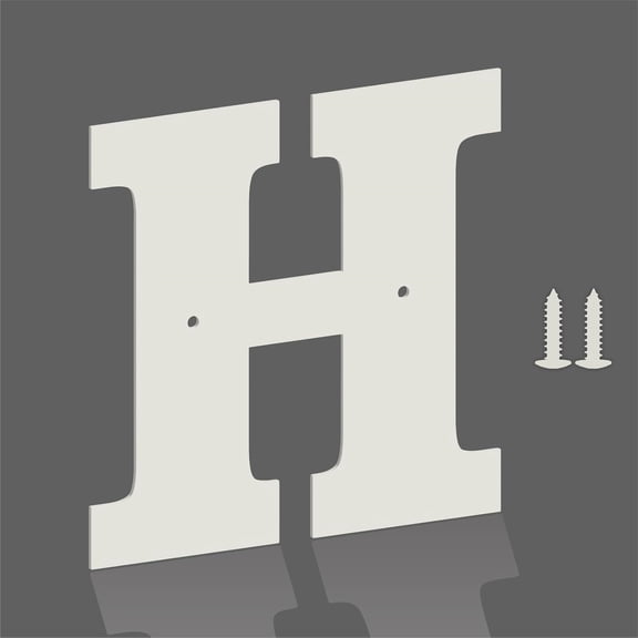 4 Inch White Metal Letters, Modern Metal House Address Letters and Numbers for Outside Signs, Outdoor Mailbox Numbers, for Door, Apartment, Office, Home Use(Letter H)