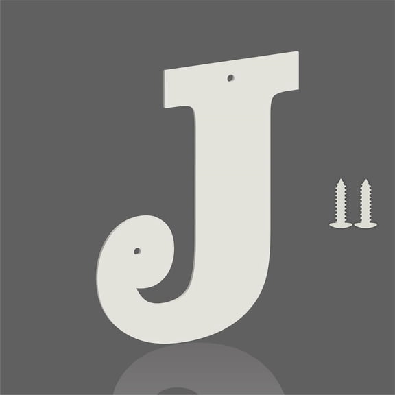 4 Inch White Metal Letters, Modern Metal House Address Letters and Numbers for Outside Signs, Outdoor Mailbox Numbers, for Door, Apartment, Office, Home Use(Letter J)