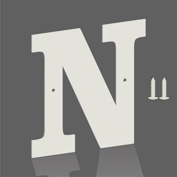 4 Inch White Metal Letters, Modern Metal House Address Letters and Numbers for Outside Signs, Outdoor Mailbox Numbers, for Door, Apartment, Office, Home Use(Letter N)