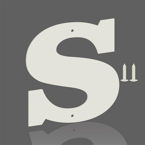 4 Inch White Metal Letters, Modern Metal House Address Letters and Numbers for Outside Signs, Outdoor Mailbox Numbers, for Door, Apartment, Office, Home Use(Letter S)