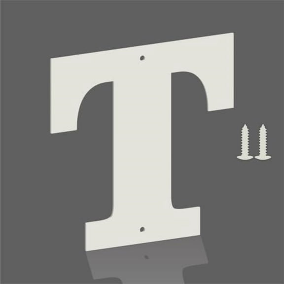 4 Inch White Metal Letters, Modern Metal House Address Letters and Numbers for Outside Signs, Outdoor Mailbox Numbers, for Door, Apartment, Office, Home Use(Letter T)