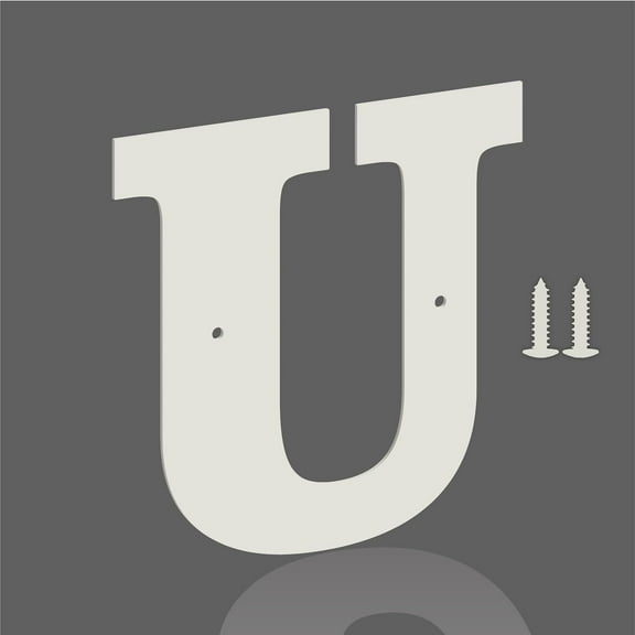4 Inch White Metal Letters, Modern Metal House Address Letters and Numbers for Outside Signs, Outdoor Mailbox Numbers, for Door, Apartment, Office, Home Use(Letter U)