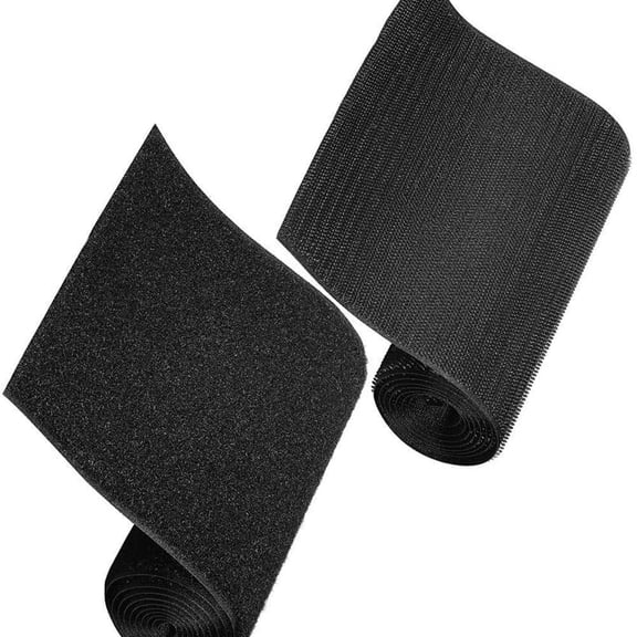 4 Inch Wide Black Sew on Hook and Loop Tape Non-Adhesive 1 Yd Length Black Nylon Hook Loop Tape Fabric Fastener Set for Military Form Bags Clothes Shoes Backpacks DIY Craft