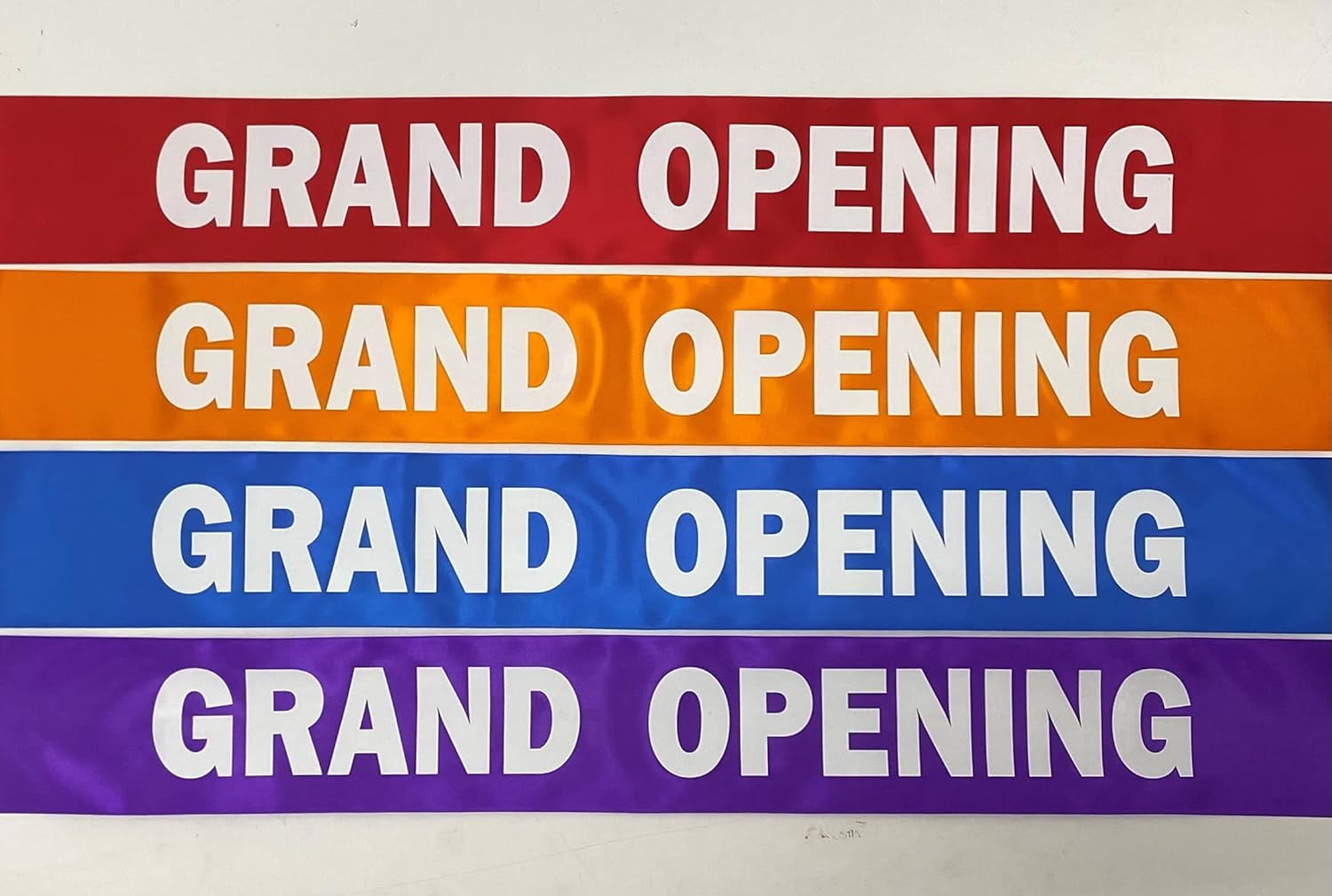 4 Inch Wide Grand Opening Ceremonial Ribbon (Large White Capital