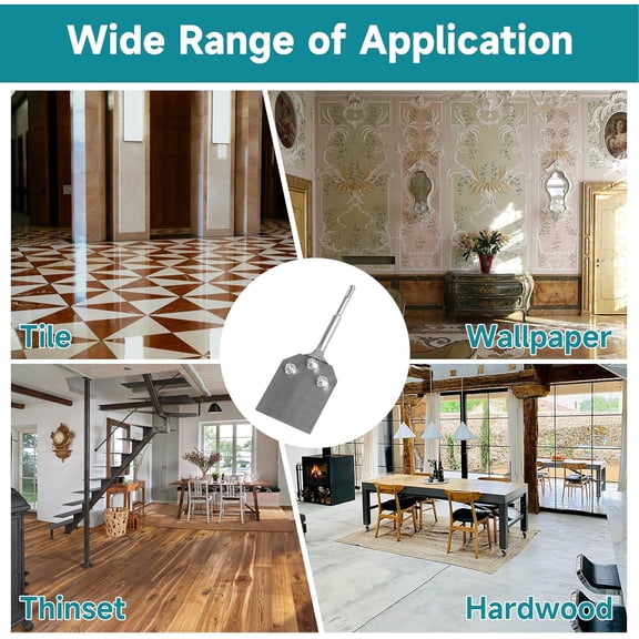 4 Inch Wide SDS-Plus Shank Floor Scraper Chisel, Tile & Thin-set Scaling - 4 In. x 10 In. Alloy Steel Bit Chisel for Cleaning Thin-set Mortar Tile Adhesive$$