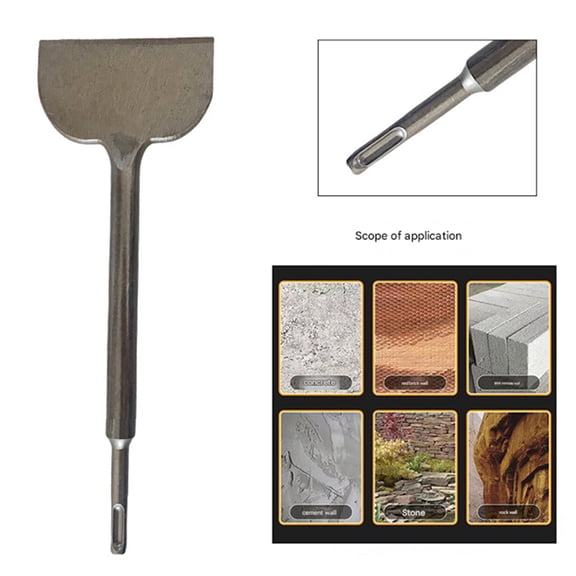 4 Inch Wide Tile & Thinset Scaling Chisel SDS-Plus Shank 4" X 11" Thinset Scraper Wall and Floor Scraper Works SDS-Plus