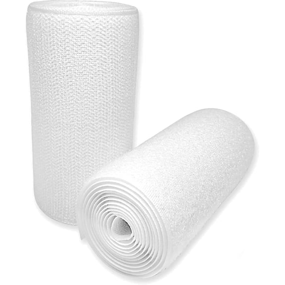 4 Inch Wide White Sew on Hook and Loop Tape Non-Adhesive 1 Yd Length White Nylon Hook Loop Tape Fabric Fastener Set for Military Form Bags Clothes Shoes Backpacks DIY Craft