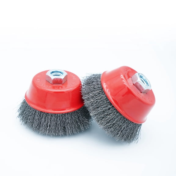 4 Inch Wire Cup Brush Set for Angle Grinder Ideal for Paint Stripping and Heavy Duty Conditioning, 5/8-11 Threaded Arbor (2)