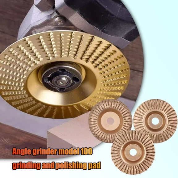 4 Inch Wood Shaping Disc, Angle Grinder Attachment, Sanding Disc for Wood Shaping, Wood Carving Disc, Evenly Spaced Pointed Grit Teeth for Controlled Wood Stock Removal, Suited