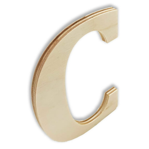 4 Inch Wooden Letter C Ready for Painting or Decorating