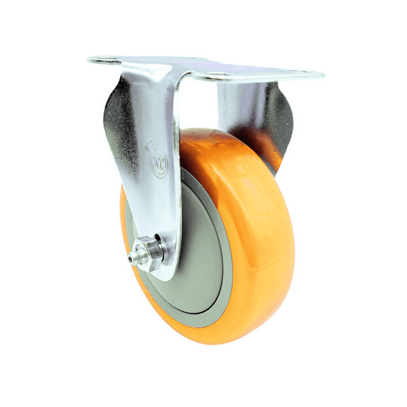 4 Inch Yellow Polyurethane Wheel Rigid Top Plate Caster Service Caster Brand